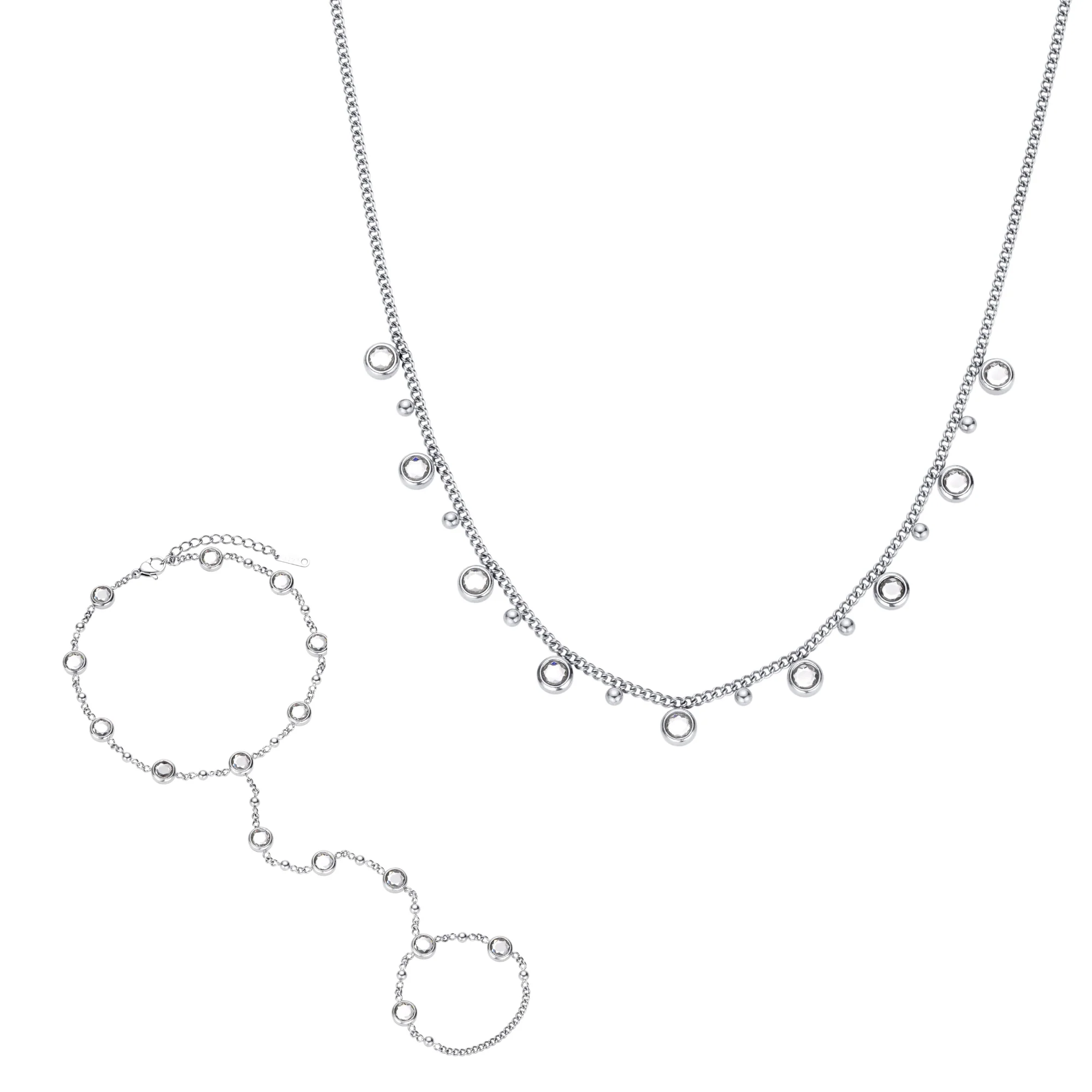 The Tshenolo & Grace Silver Crystal Stacking Set