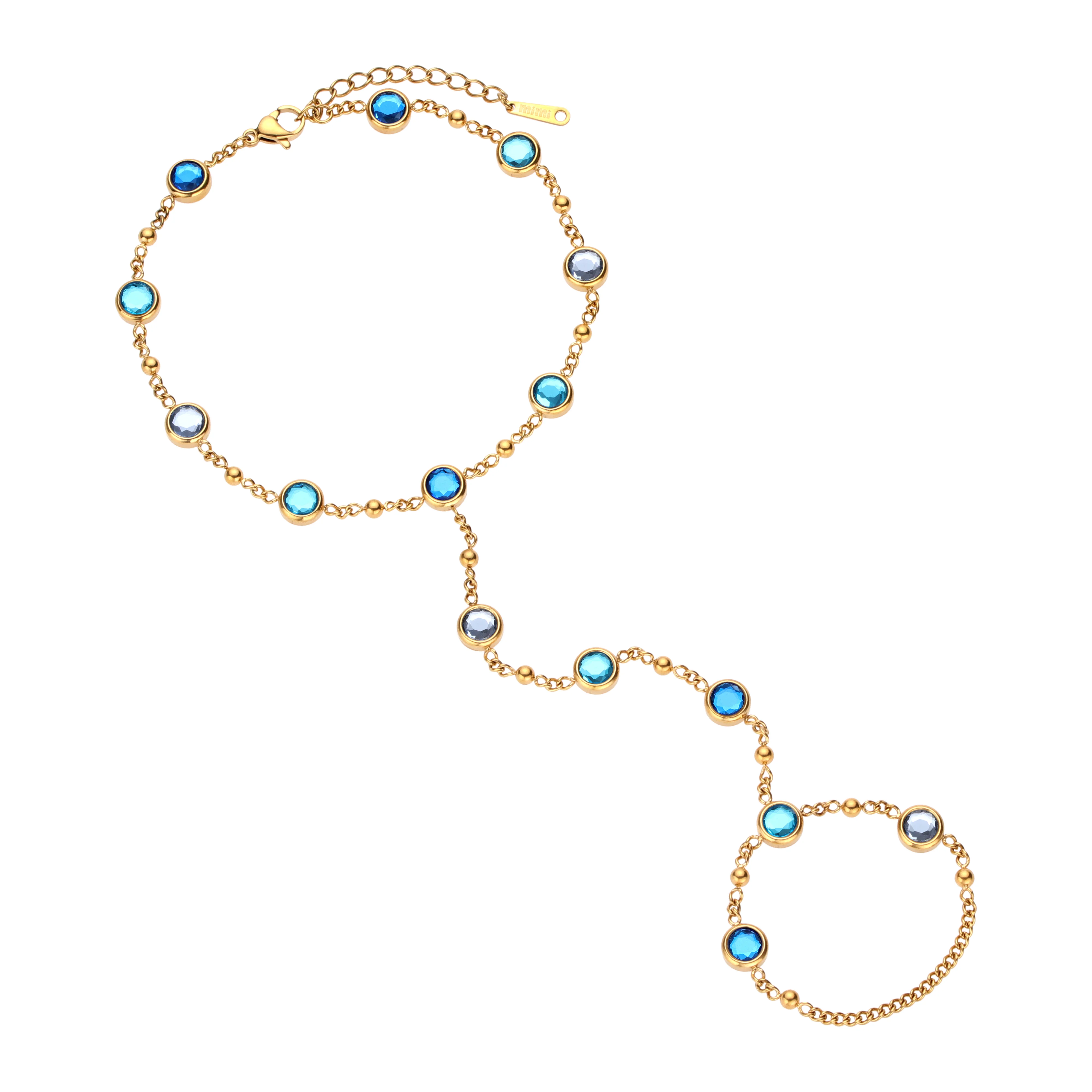 Tshenolo Gold Blue Hand Chain