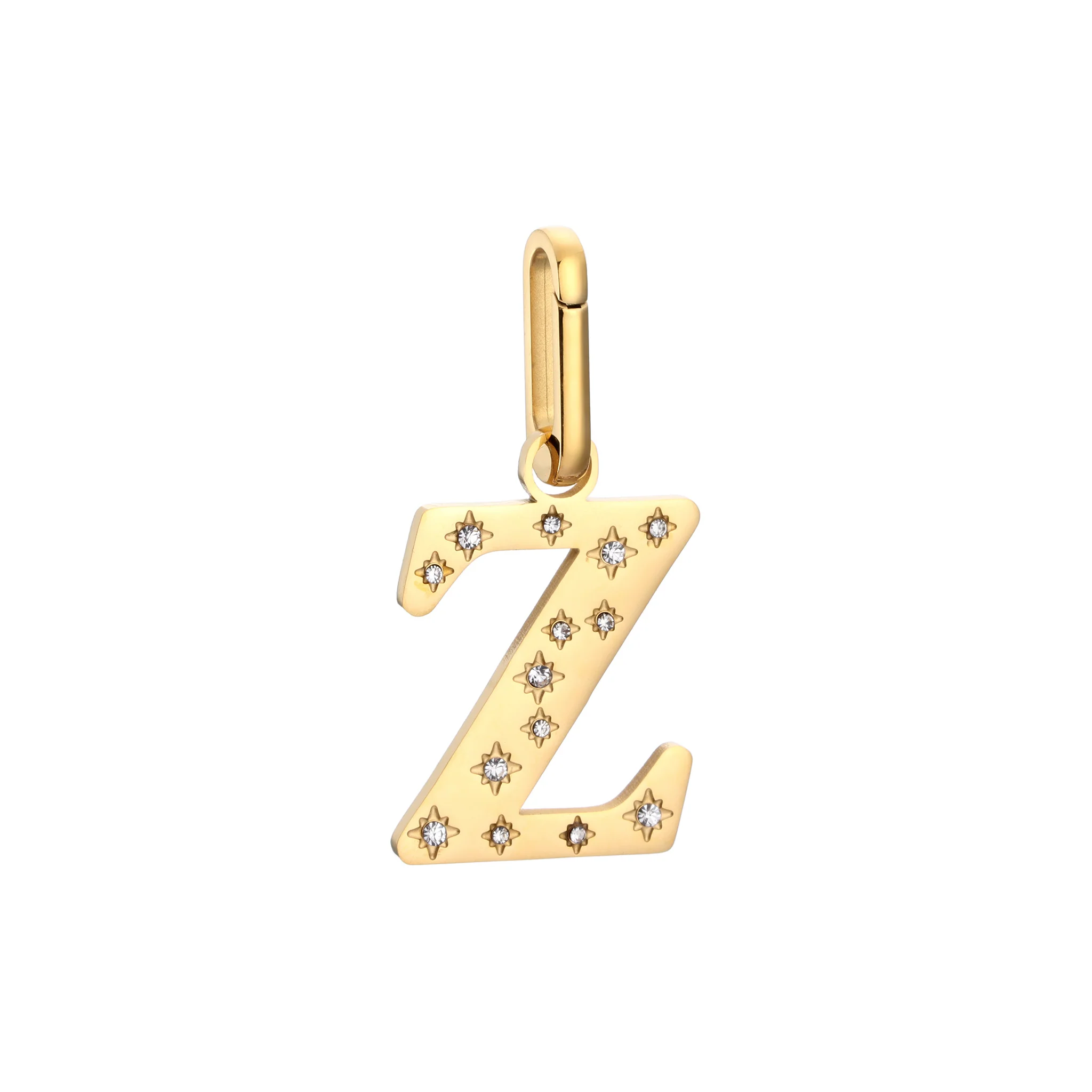 Z Minnie Gold Crystal Star Letter Charm