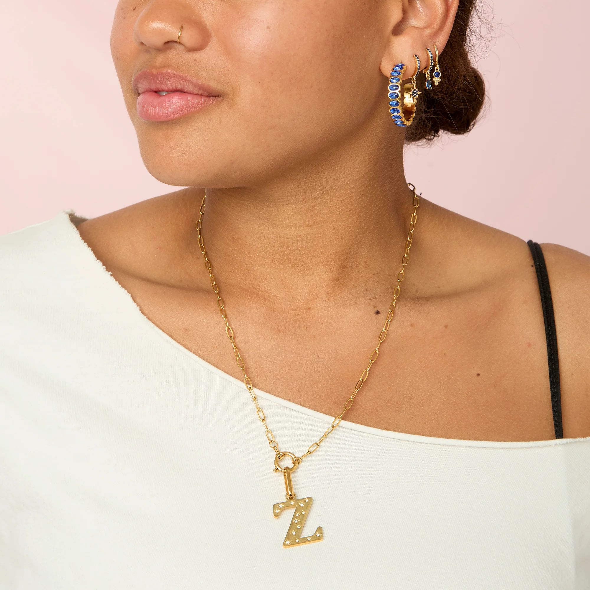 Z Minnie Gold Crystal Star Letter Charm - Image 3